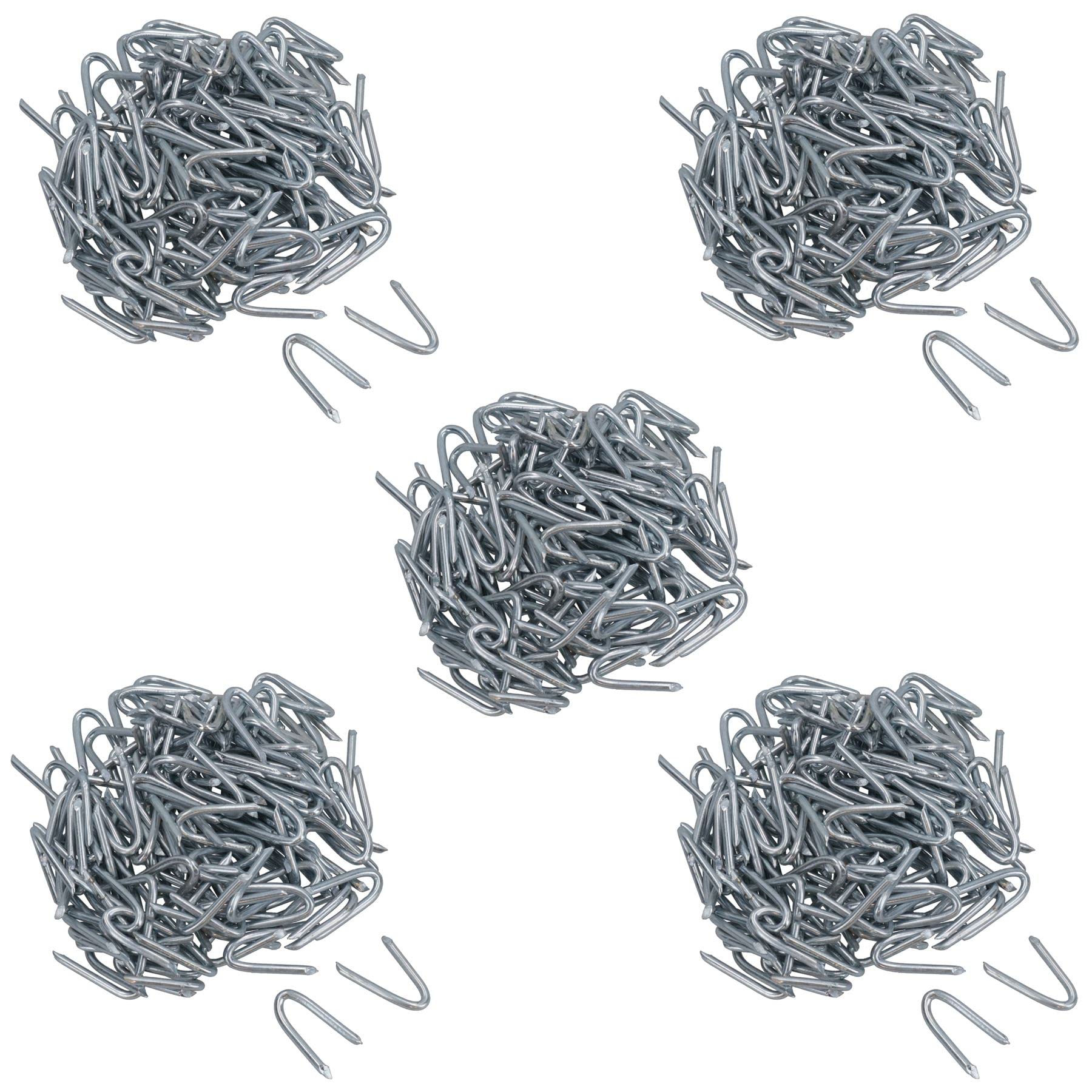 Clavos en U galvanizados de 25 mm, grapas resistentes para alambres, valla de malla, 400 unidades