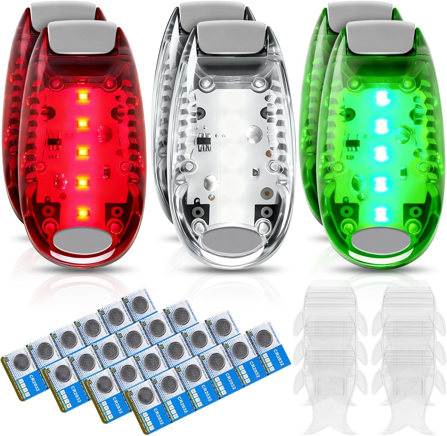 UCINNOVATE 6Pcs Pcs Boat Navigation Lights for Kayak, Battery Operated Navigation Lights for Night Kayaking, Marine Safety Light for Kayak Paddle board Yacht Fishing Pontoon Boat Sailboat