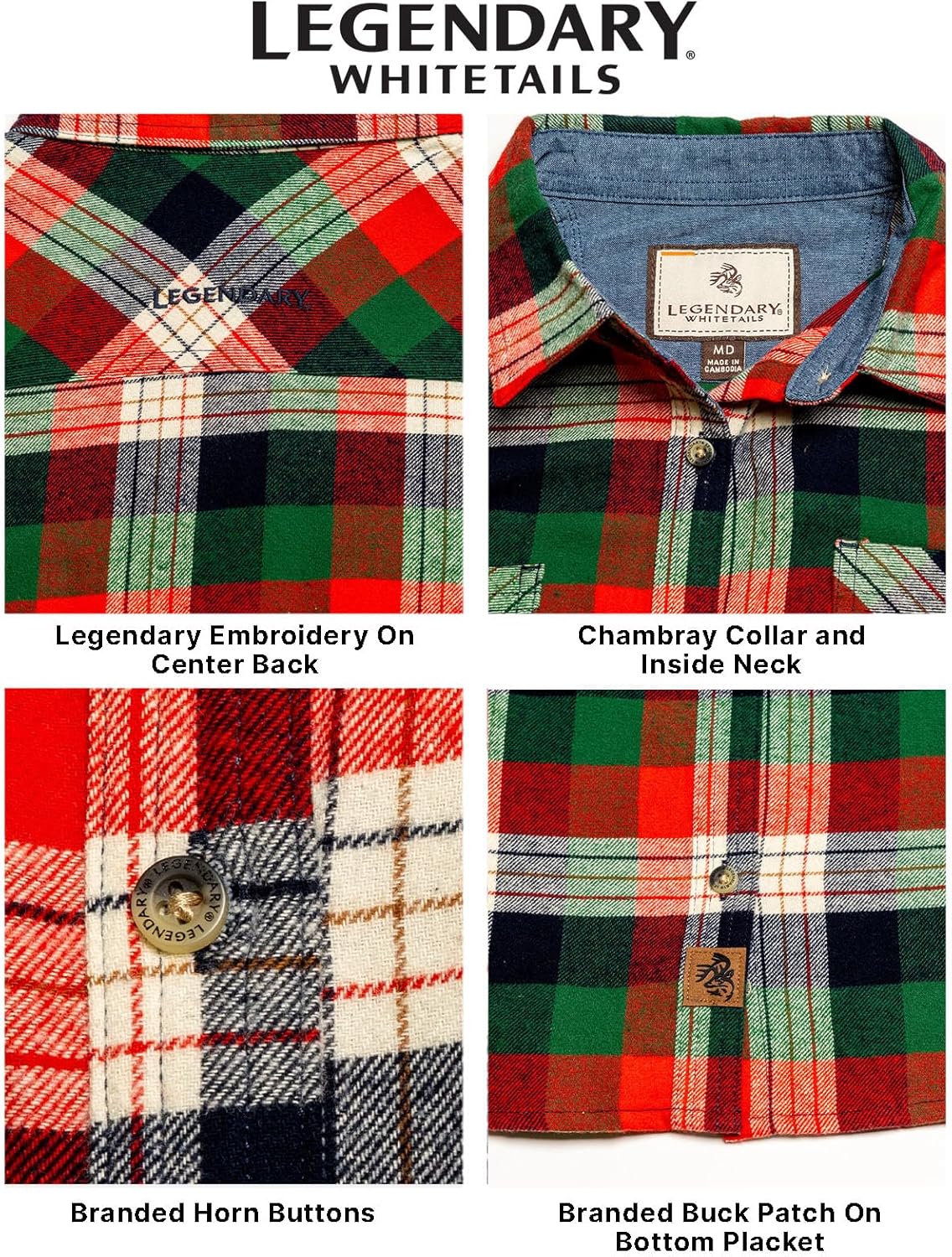 Legendary Whitetails Women’s Long Sleeve Plaid Flannel Button Up Shirt 100% Cotton - Image 5