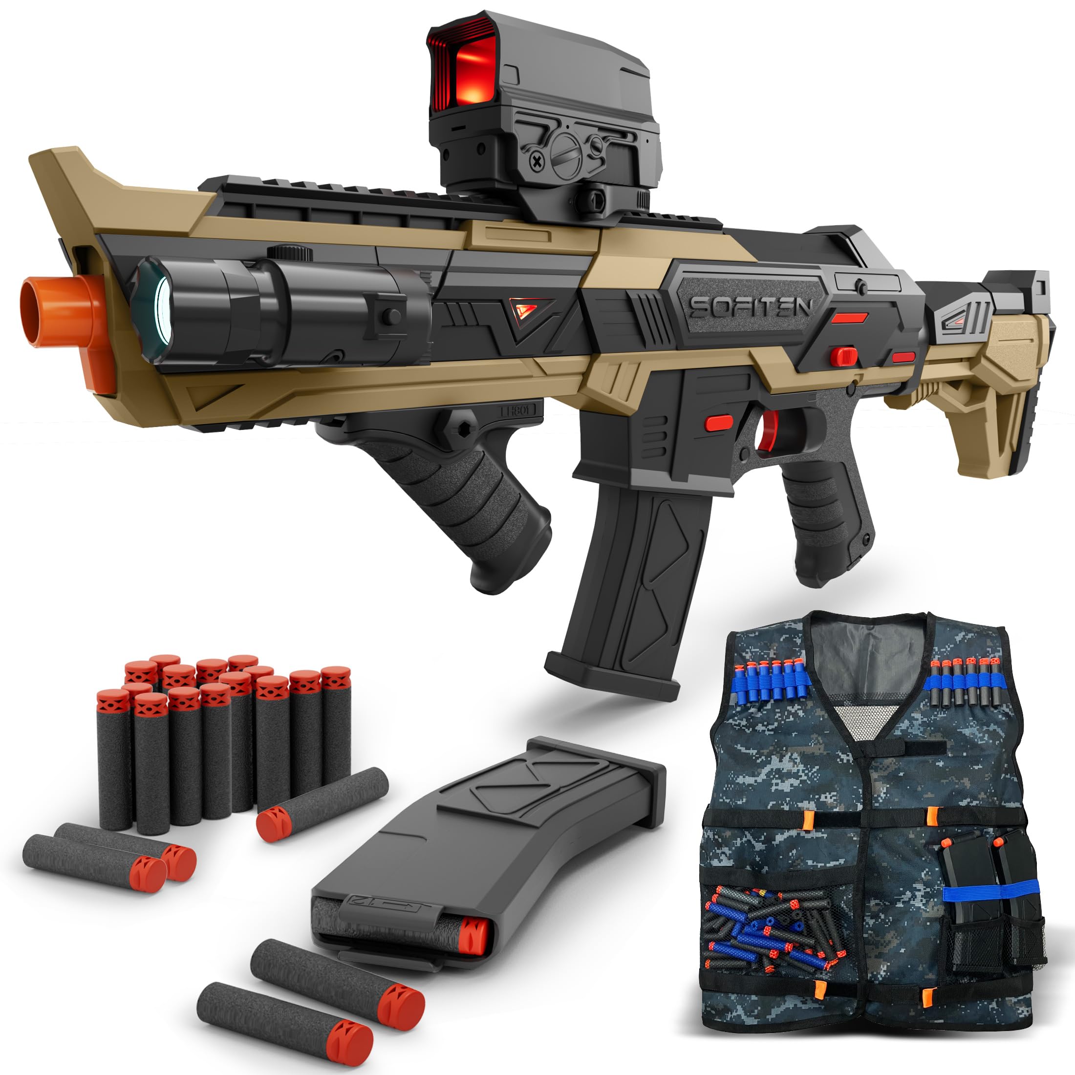 Amazon.com: SOFITEN Electric Toy Gun Foam Dart Automatic Blaster Amazon.com: SOFITEN Electric Toy Gun Foam Dart Automatic Blaster