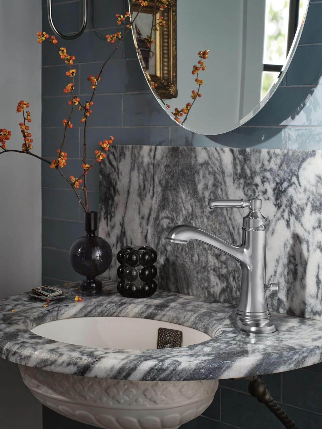 Moen Dartmoor Chrome Single Handle Bathroom Sink Faucet with Optional Deckplate, 6803 - Image 3