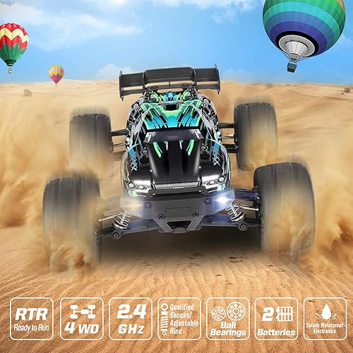 Miniatura 5 de HAIBOXING RC Cars Hailstorm, 36+ KM/H de alta velocidad 4WD escala 1:18 Eléctrico Impermeable Truggy Control Remoto Off Road Monster Truck con dos