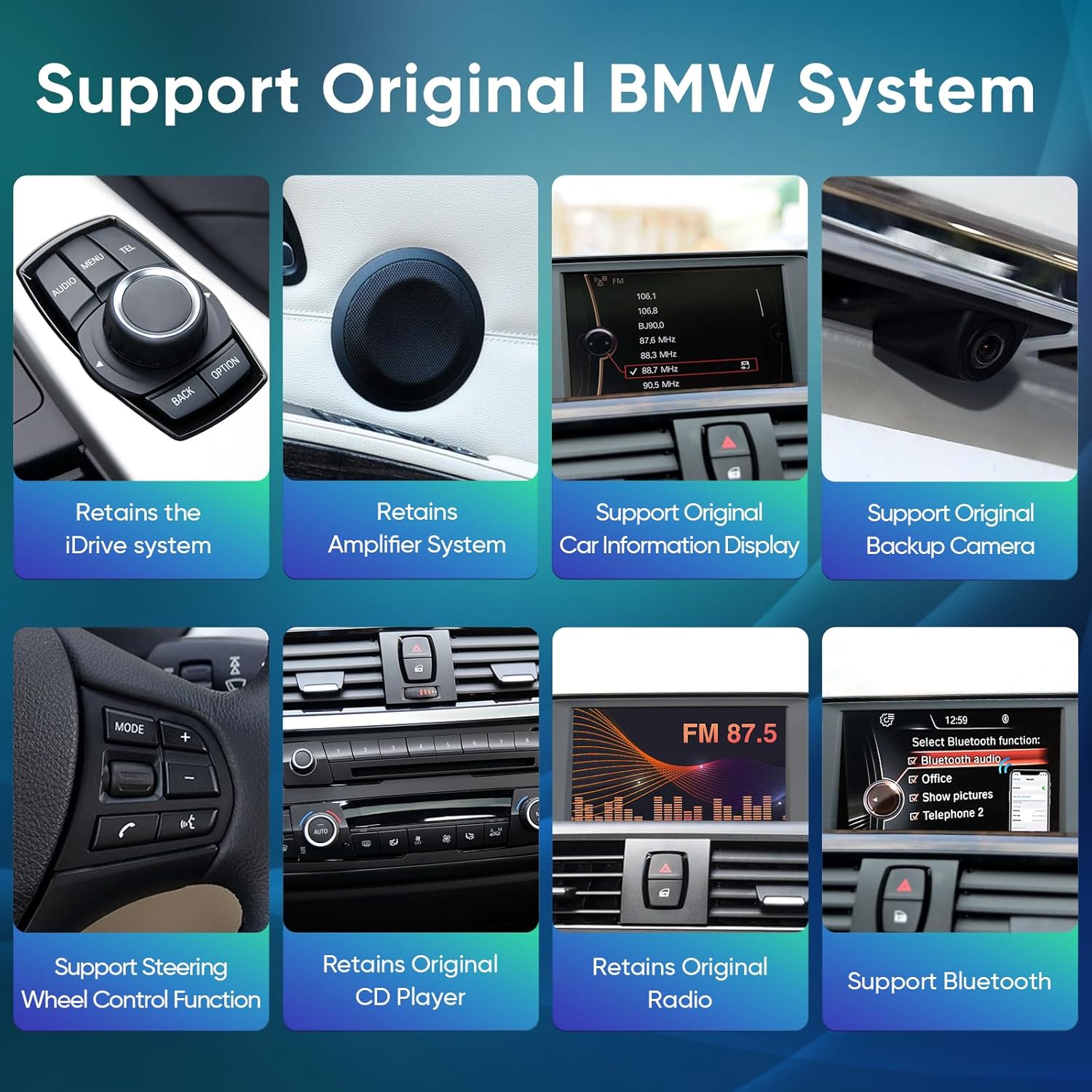 12.3 inch Car Multimedia Player for BMW NBT 3 4 Series F30 F31 F34 (2013-2016) Wireless CarPlay Android Auto Touchscreen Upgrade Original Stereo Radio System