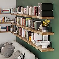 Vista 4 de Wallniture Forte - Estantes flotantes rústicos de 60 x 11.5 pulgadas para pared, dormitorio, oficina, sala de estar, estantes de cocina, incluidos