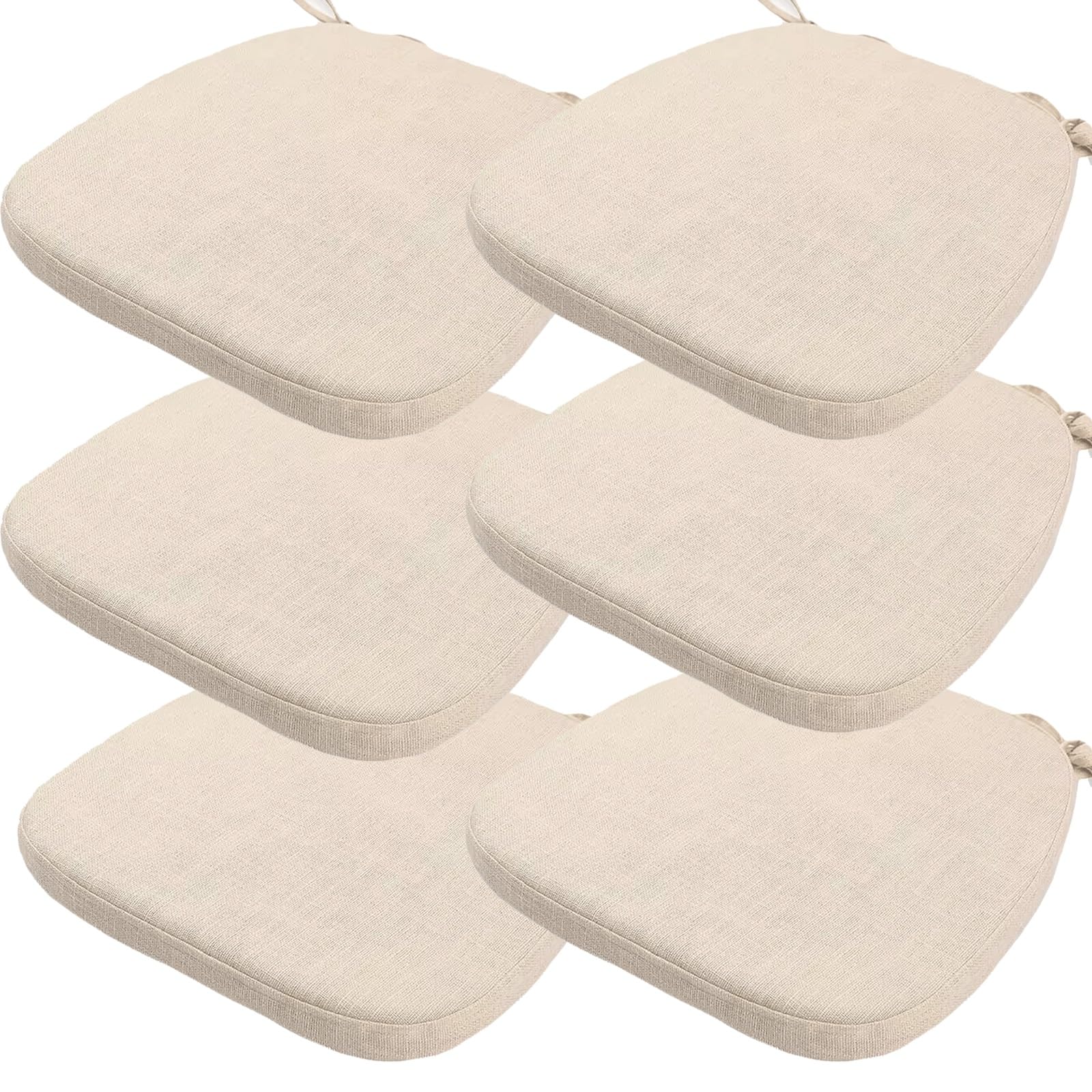 Coussin de chaise de salle à manger antidérapant avec attaches jardin salon beige