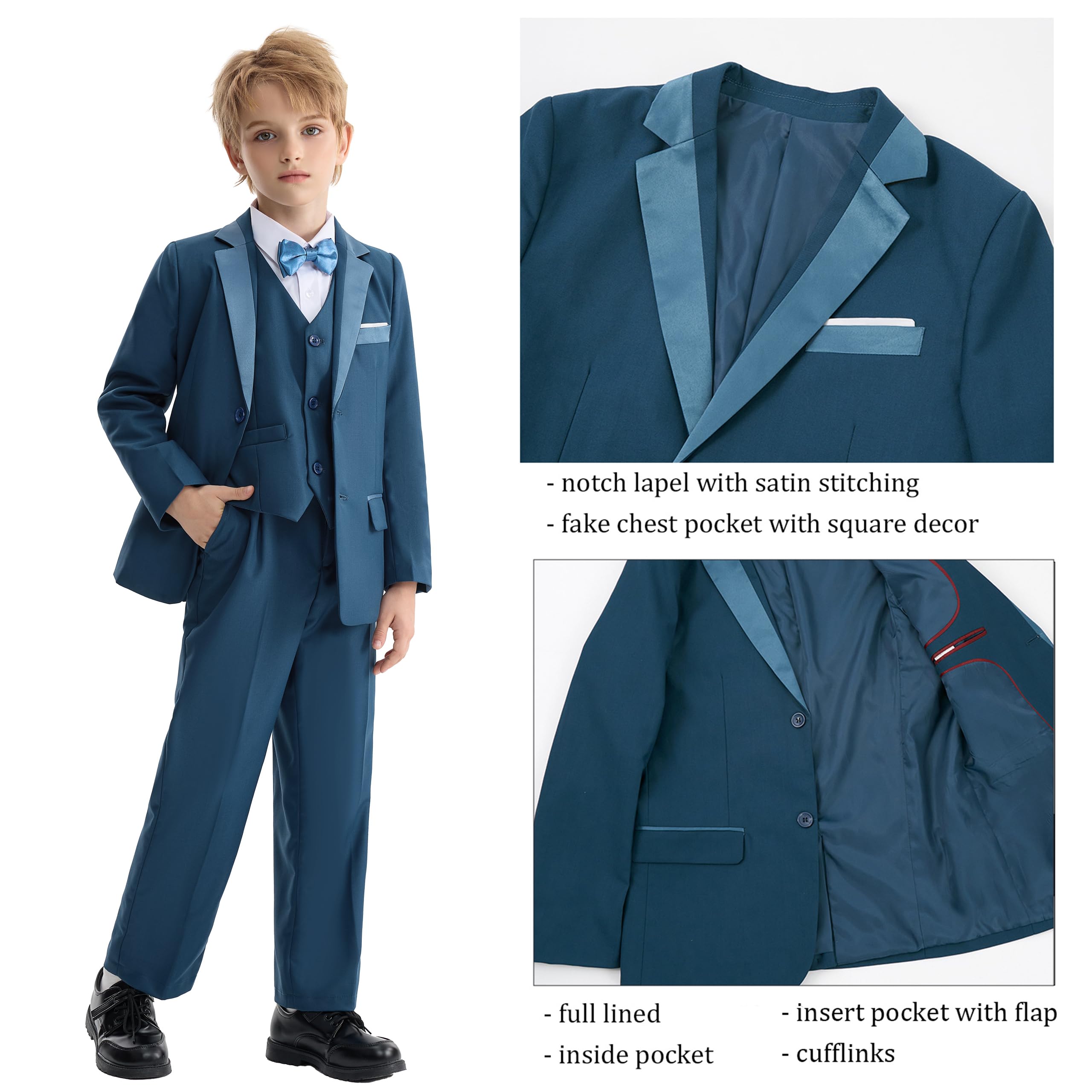 LOLANTA Vestito da Cerimonia Nuziale della Festa Nuziale della Giacca della Giacca da Smoking dei Bambini del Blazer dei Ragazzi