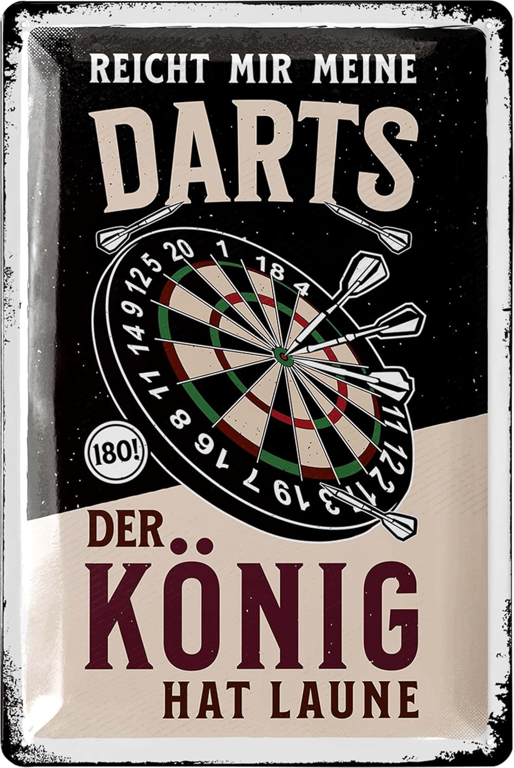 Blechschild Spruch Dart Genie kann man nicht lernen 20x30cm
