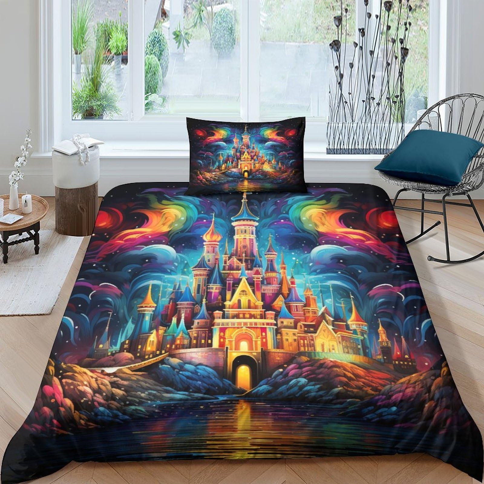 Parure de lit hypoallergénique Magic Castle en microfibre ultra douce pour lit simple