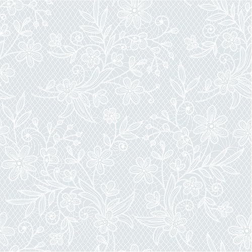 Miniatura 5 de Exquisite Paquete de 12 manteles de plástico de alta calidad, diseño floral impreso, mantel de plástico desechable (blanco)