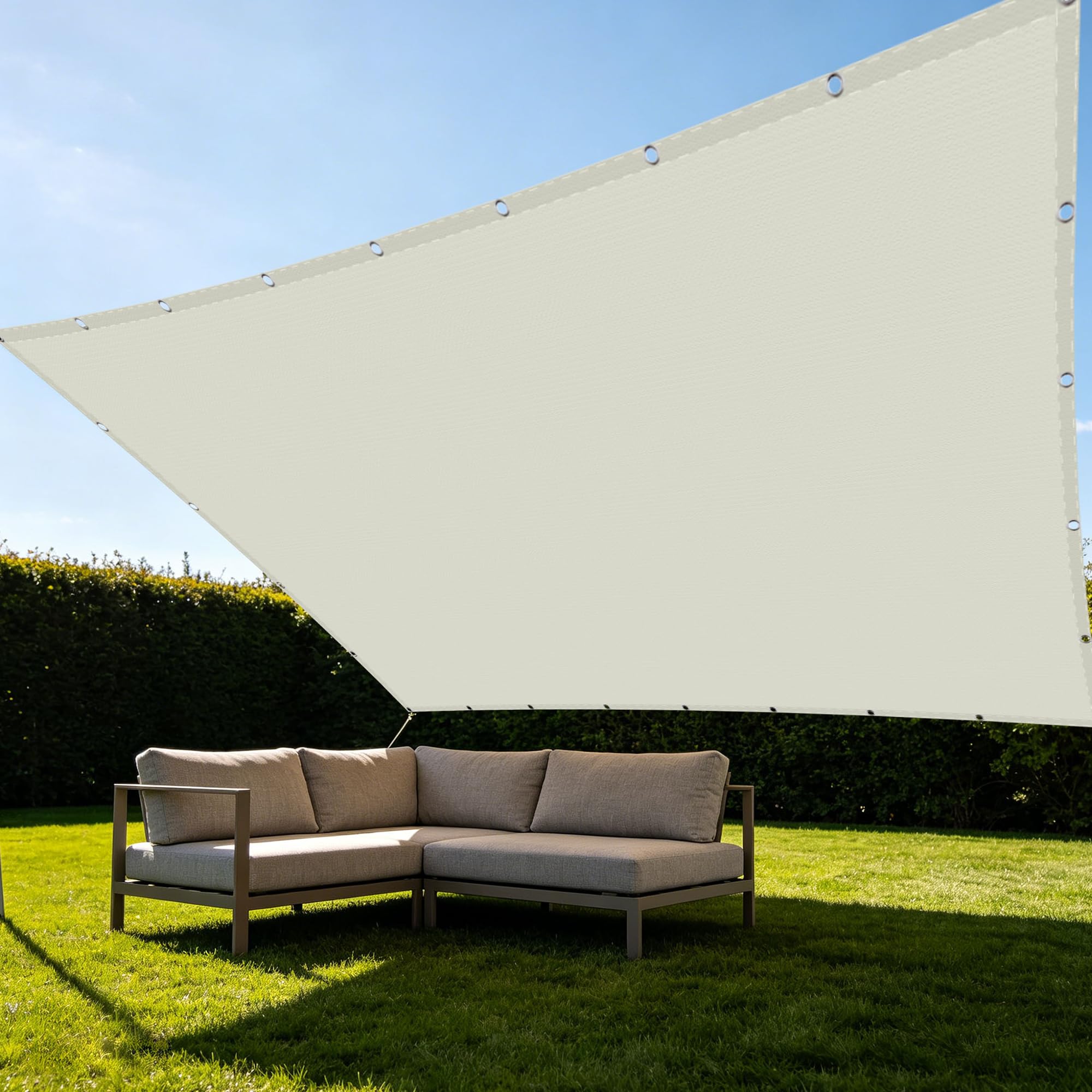 Voiles d'ombrage respirant et antidéchirure protection UV blanc cassé