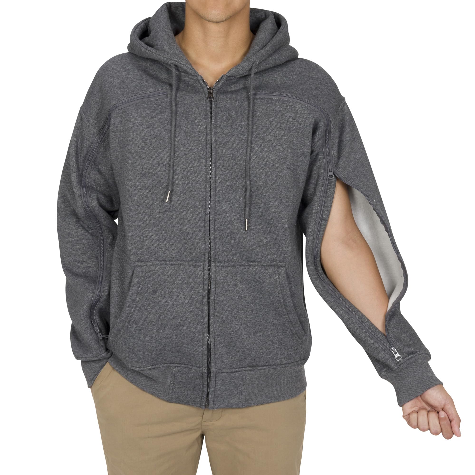 Outdoor DialysisHoodie | Wrist-to-Chest Zipper for AV Fistula, IV & BP Access | Unisex, Soft, Breathable, Heavyweight