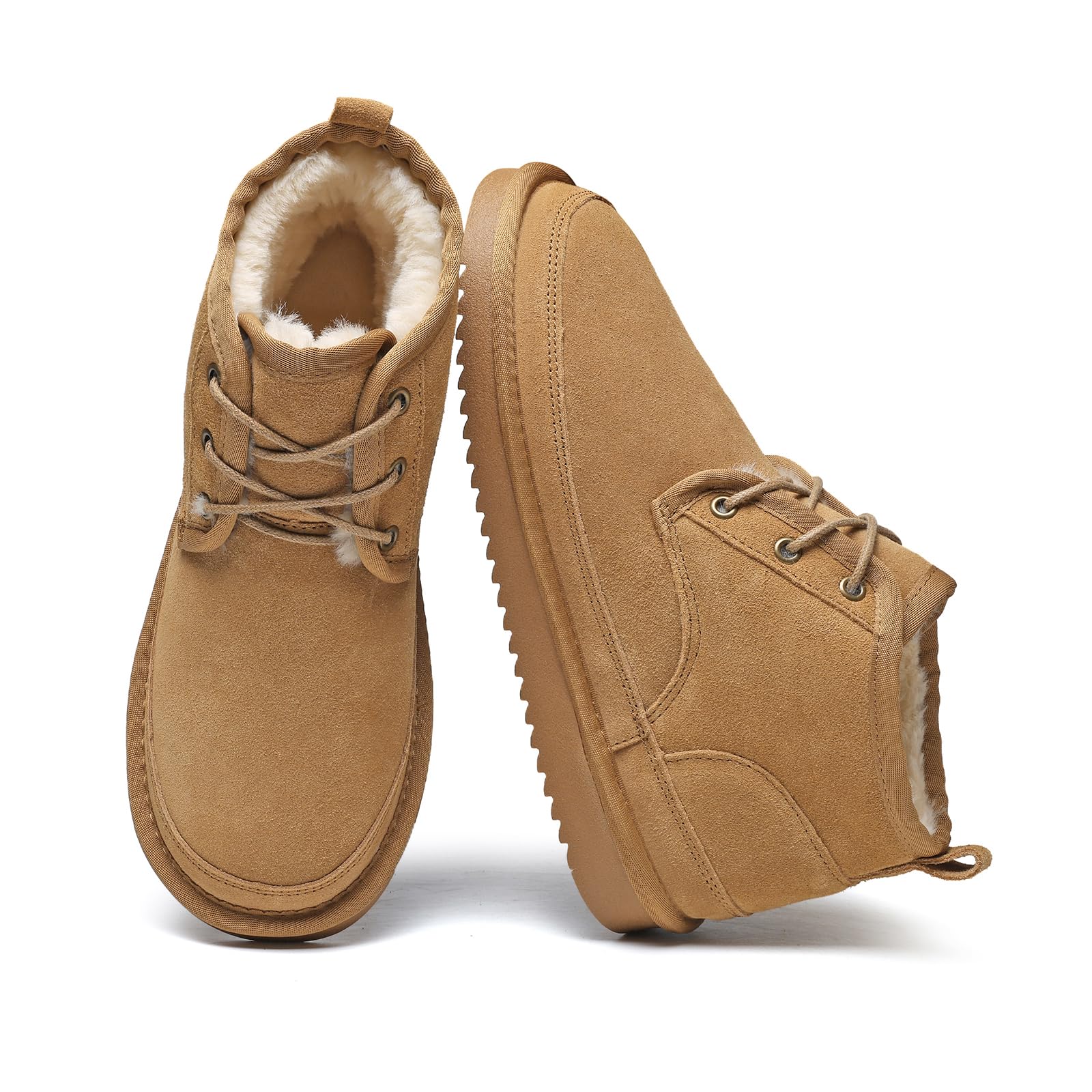 Meik Mangni Stivali da Neve Donna Stivaletti Invernali Uomo Comodi Scarpe con Calda Foderati Antiscivolo Scarponi Neve Classici Snow Boots Esterno Marrone 37EU