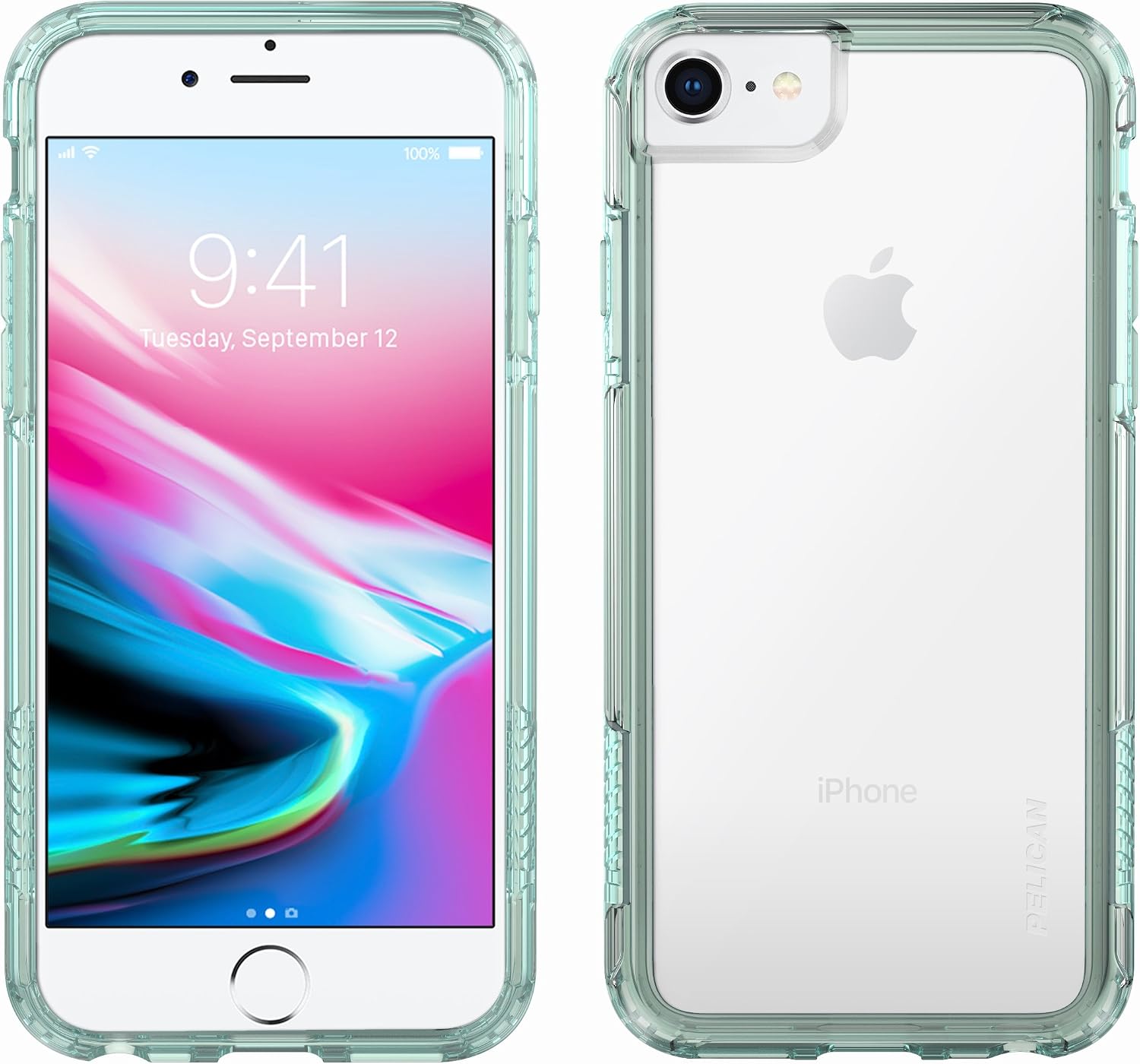 iPhone 8 Case | Pelican Adventurer Case - fits iPhone 6/6s/7/8 (Clear/Aqua)