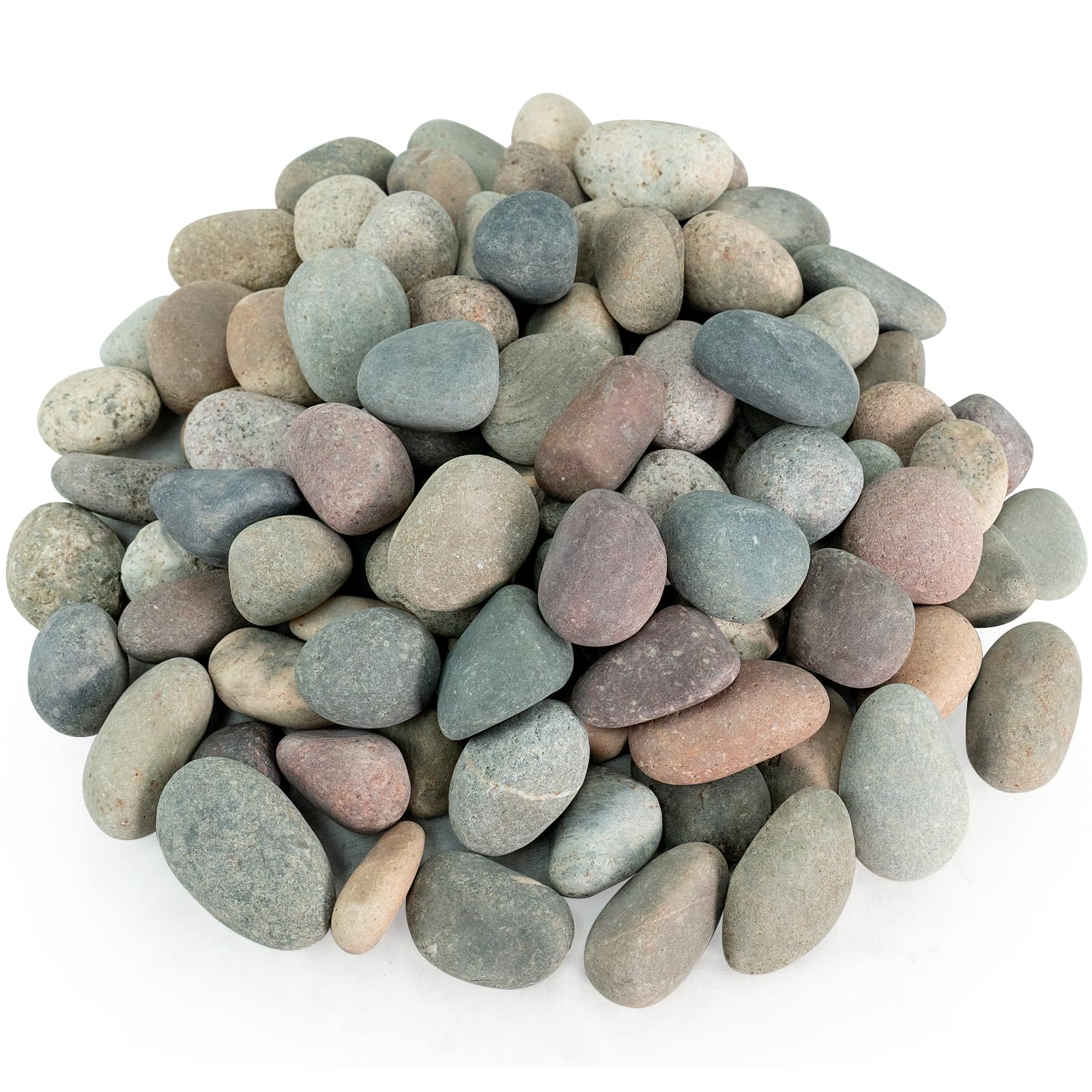 River Rocks, 40lbs Colorful Pebbles for Indoor Plants, 1-2 Inch Aquarium Rocks, High Polished Stones for Landscaping Garden Paving Plant Rocks Crafting Walkways
