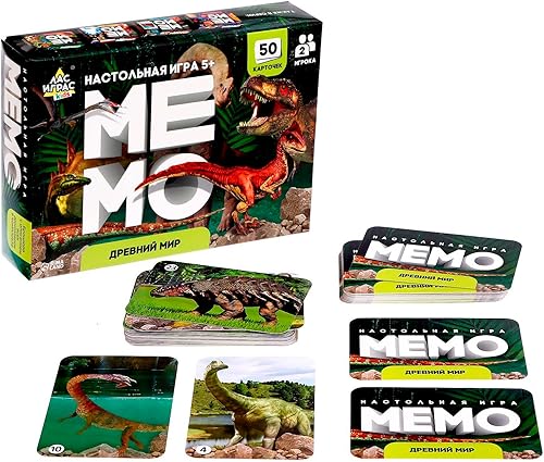 Miniatura 5 de AEVVV Juego de cartas de notas de dinosaurios para niños de 3 años en adelante, juego de cartas rusas a juego de memoria con temática de dinosaurios