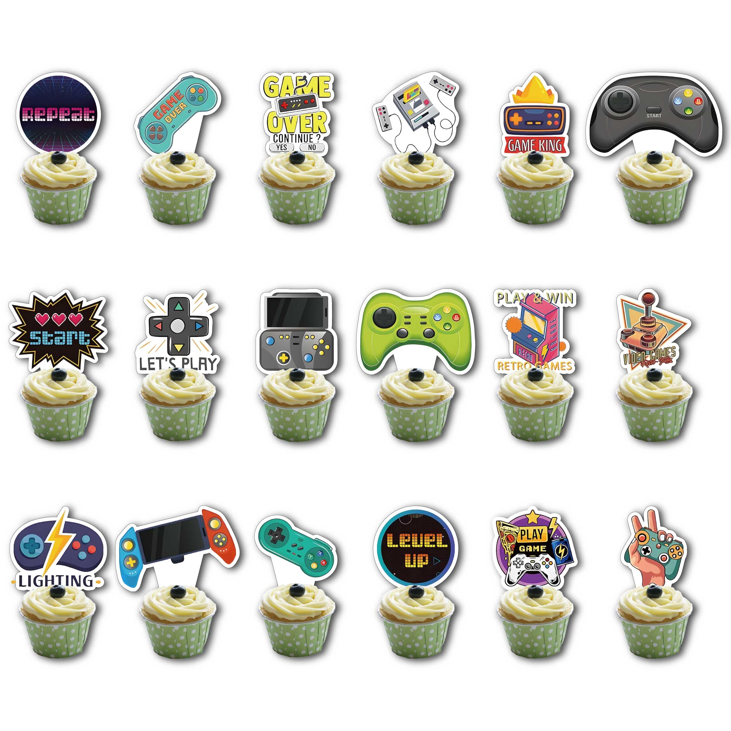 36-Pack Video Game Controller Cupcake Toppers - Perfect For Gaming Themed Parties, Baby Showers & Birthday Celebrations