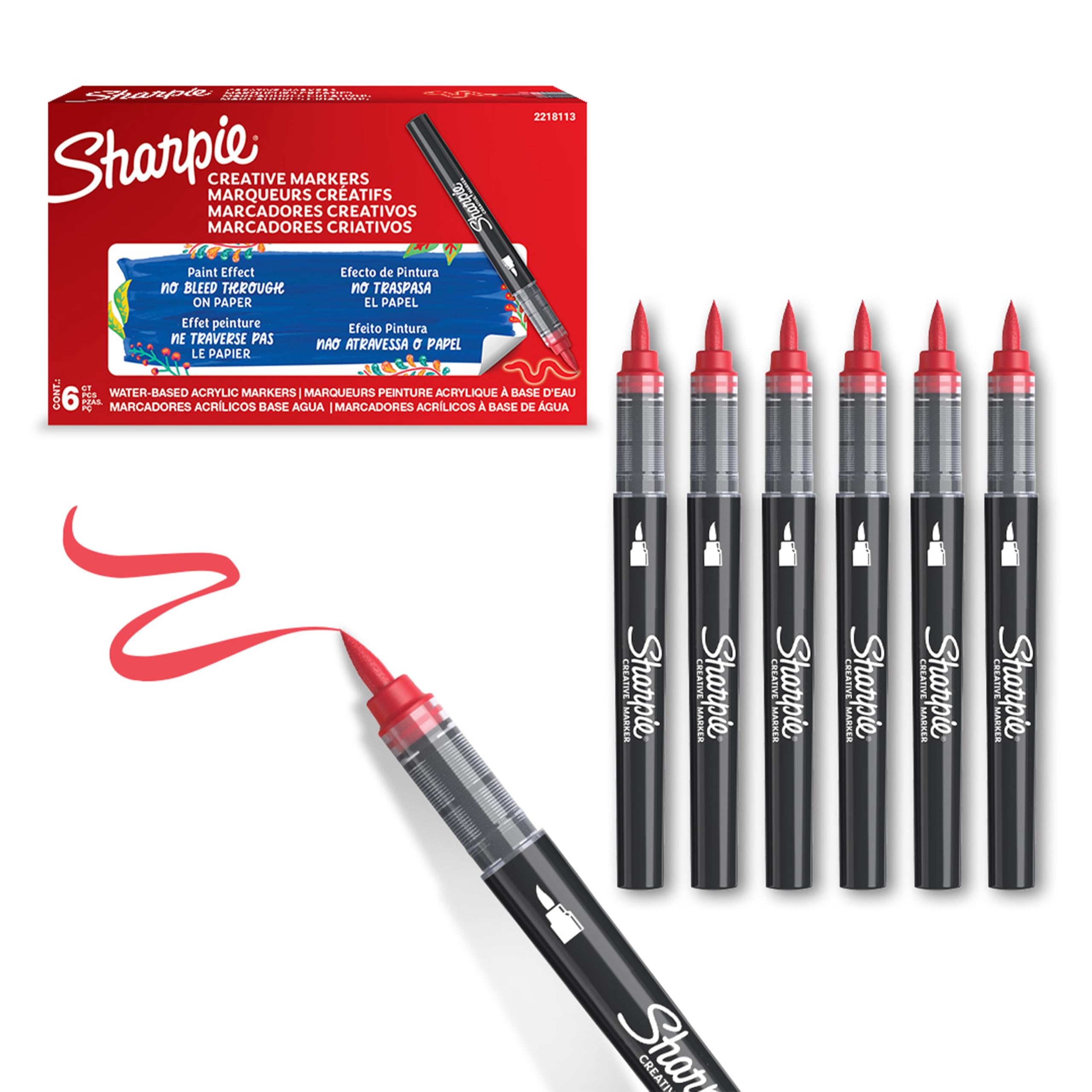 SHARPIE Red Acrylic Brush Tip Marker Pen