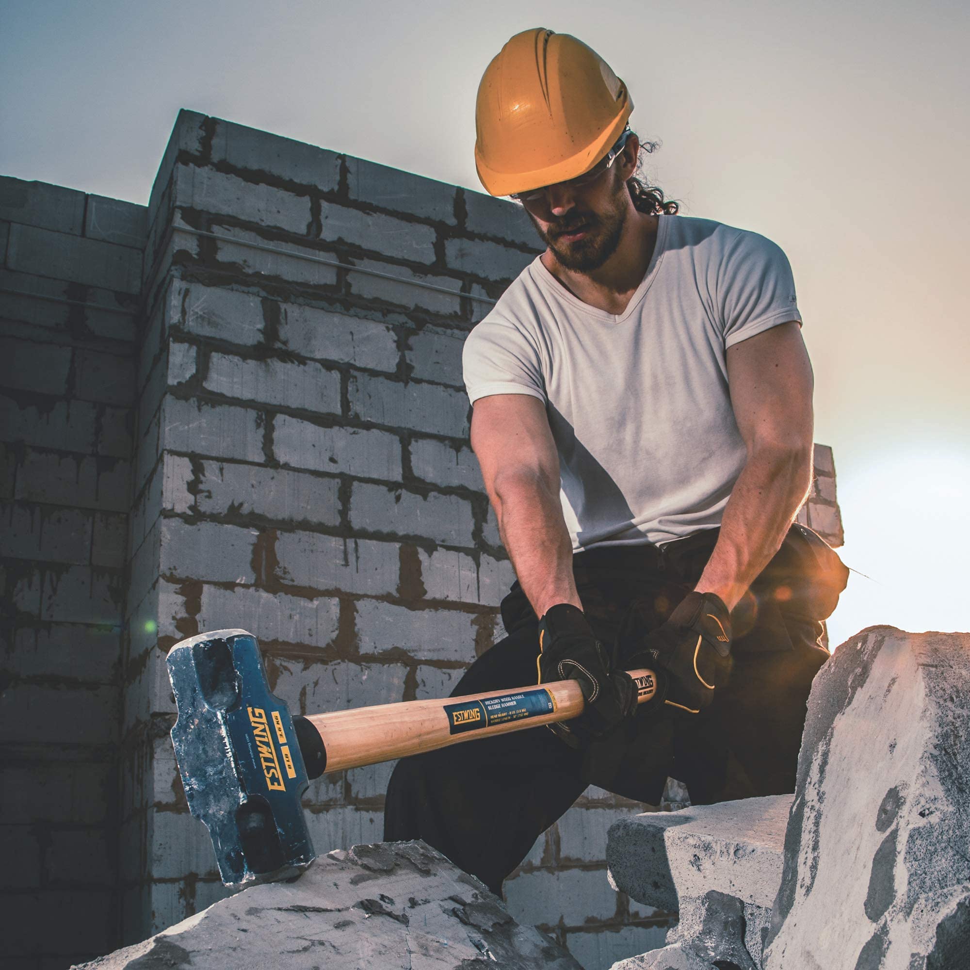 Estwing Sledge Hammer 2.7 Kg, 36" (900mm) Lightweight Hickory Wood Handle| Ideal for heavy demolition work, bending metals etc.| Tough Drop Forged Head| ESH-636W 4