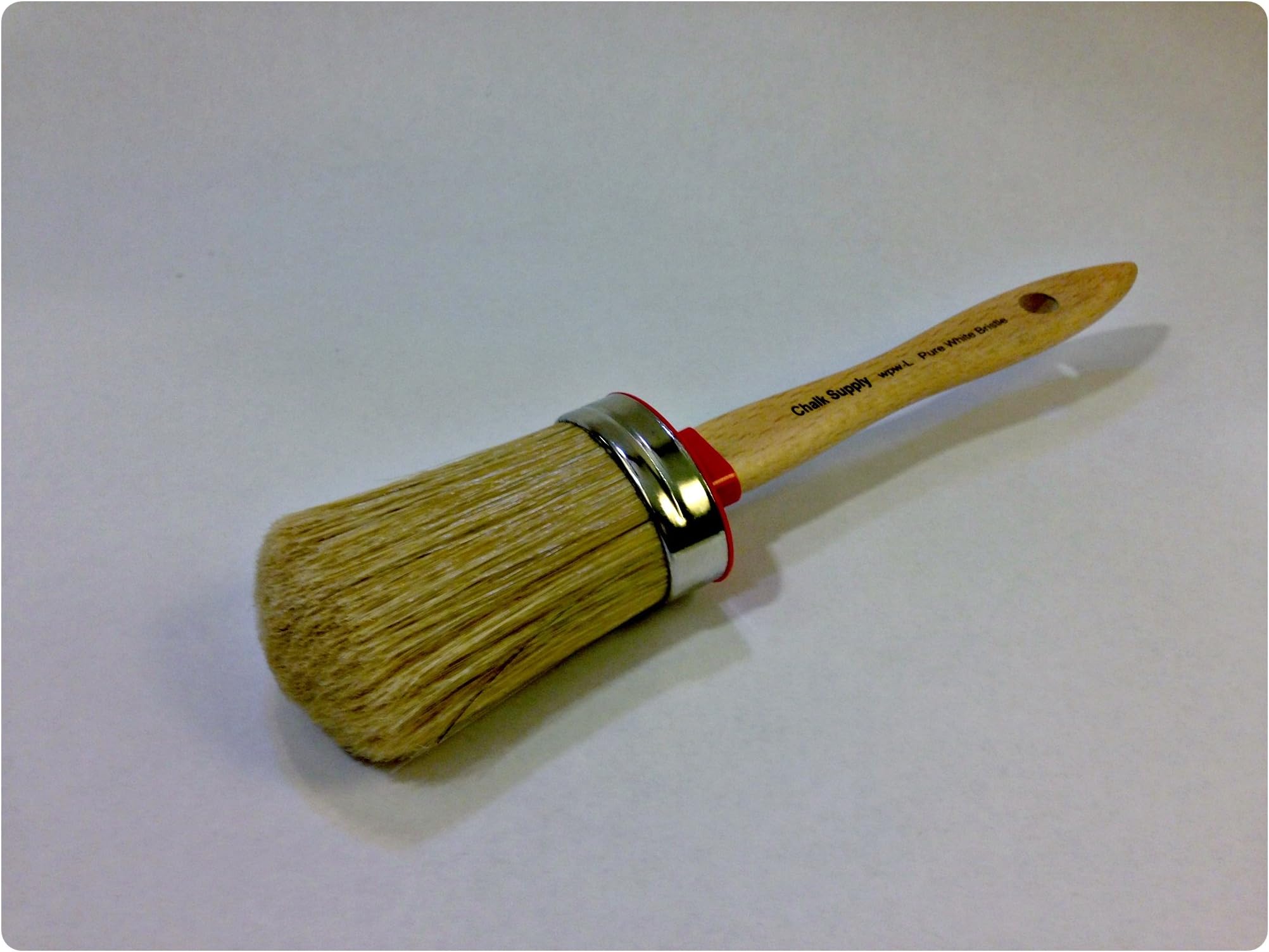 Chalk Supply Paint & Wax Brush - Medium - White Bristle (Large)