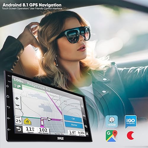 Miniatura 4 de Pyle Receptor estéreo de coche doble DIN  7 pulgadas 1080P HD pantalla táctil Bluetooth receptor de audio de coche reproductor multimedia