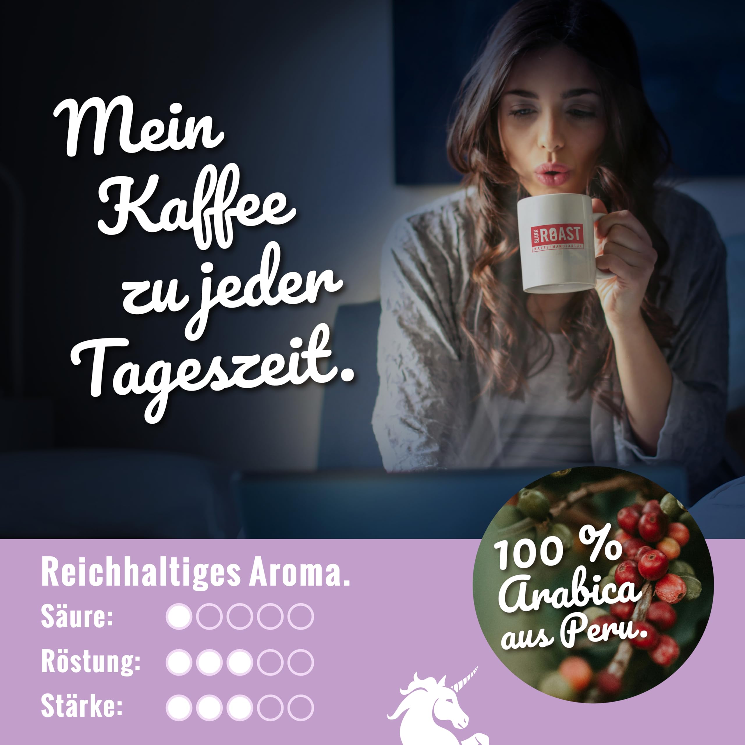 Blank Roast - EINZIG - 1kg (3er Pack) - BIO Kaffeebohnen koffeinfrei - 100% Arabica aus Peru - schonend & umweltfreundlich entkoffeiniert - säurearm mit voller Crema - ideal für jede Zubereitungsart