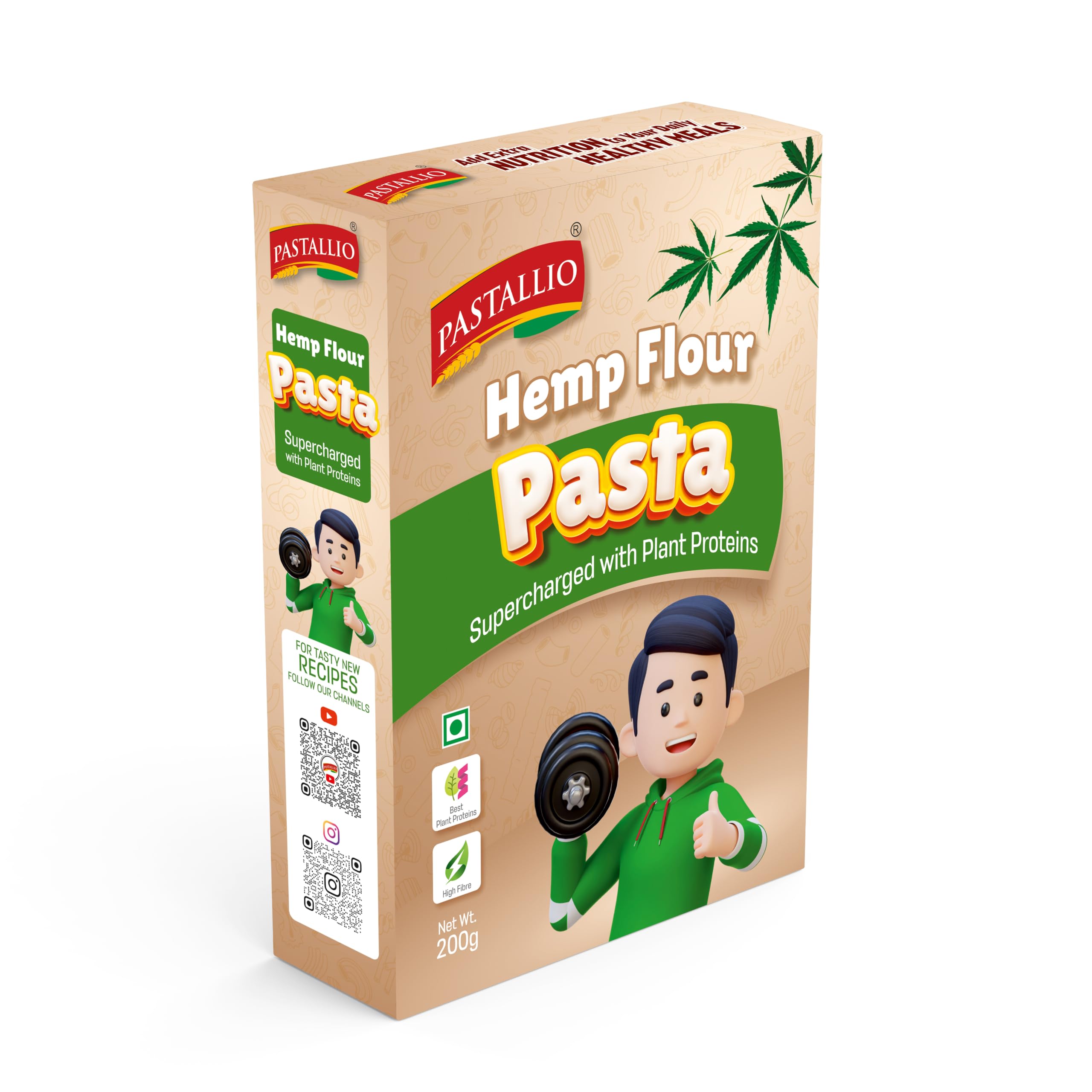 Pastallio Hemp Chifferi Elbow Pasta | High Plant Protein | 400g (200g x 2) | Made with Hemp Seed Flour, a complete plant protein source. No maida, vegan, dried pasta. Cooks in 8-10 mins.-image-31