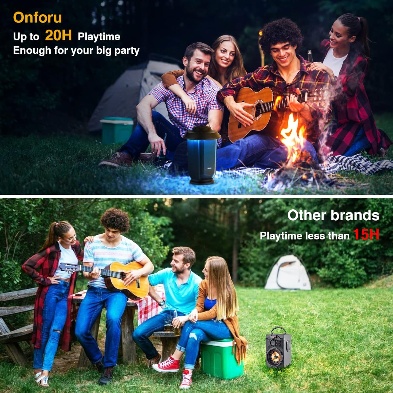One-Day Sale: Up to 80% Off Onforu 2 Pack Outdoor Bluetooth Speakers, True Wireless Lantern Speaker with RGB Lights, Loud Stereo Sound Patio Speakers, Bluetooth 5.0, Dual Pairing, Party Speakers for Yard Garden Camping Travel