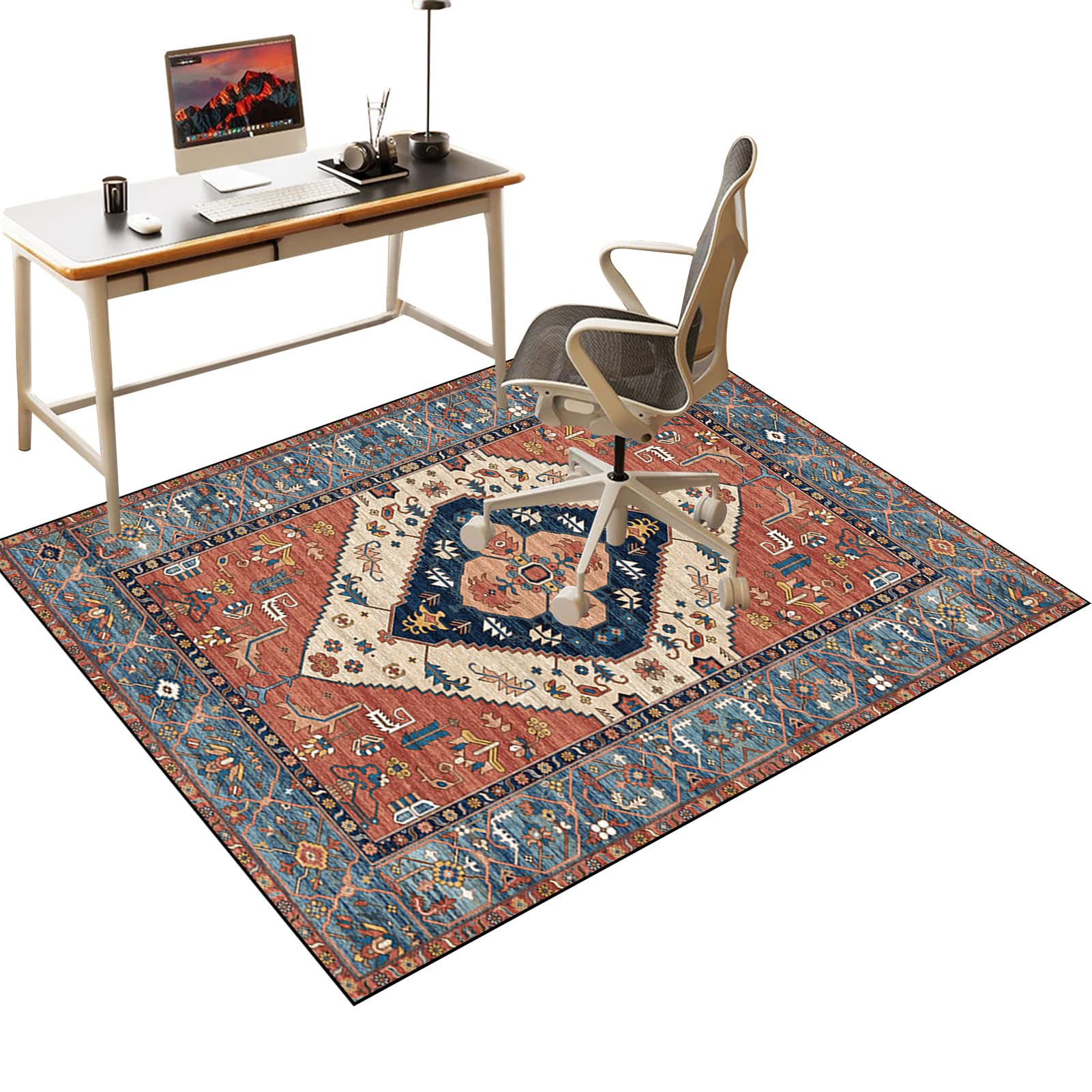 Floor Protection Mat, Office Chair Mats, Rolling Chair Mat, Carpet Protector, Computer Gaming Chair Mat, Desk Chair Mat Rug, Chair Underlay 130 x 150 cm - for Hardwood Carpeted Wood Laminate Floors