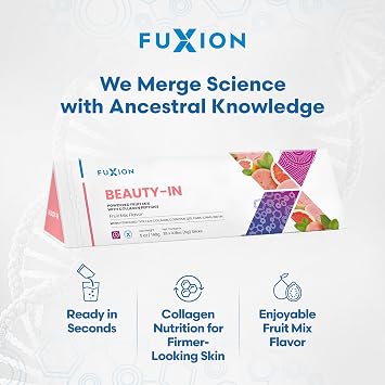 FuXion | Beauty In | Collagen Beauty Drink | Skin Hydration & Firmness Support | Functional Health Drink | Supports Healthy Skin Glow | Guava Flavor | 28 Sticks