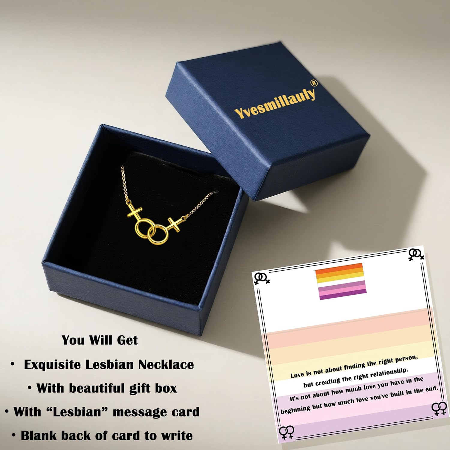 Lesbian Necklace Lesbian Pride Gifts for Women Girlfriend, LGBT Pride Necklace Jewelry for Valentine's Day, Anniversary, Birthday, Wedding - Image 7