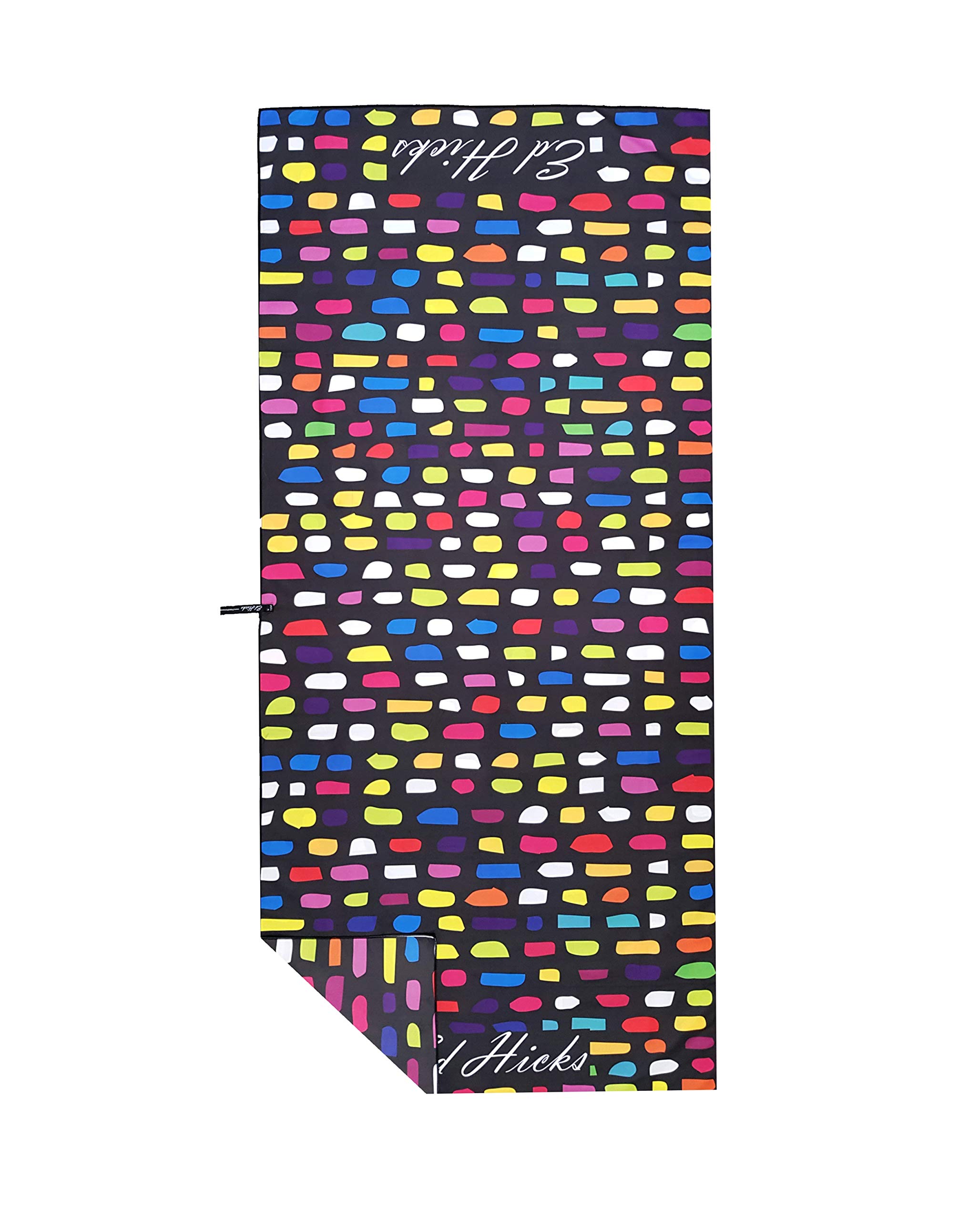 Ed Hicks Extra Large Microfibre Beach Towel— Men and Women— XXL 200 x 90cm — Holiday, Swimming and Travel Towel— 100 Wash Guarantee— Sand Free, Lightweight, Compact, Quick Dry— Rainbow— Storage Pouch