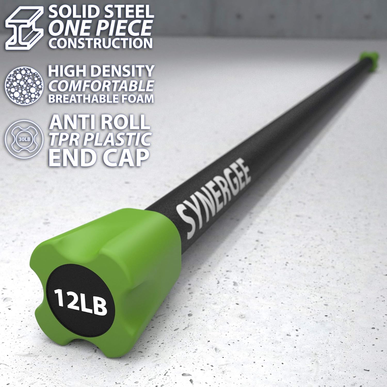 Synergee Workout Bar Weight Bar Combo Set - Multiple Weights Padded Weighted Bars – Body Toning Exercise Bar, Strength & Condition