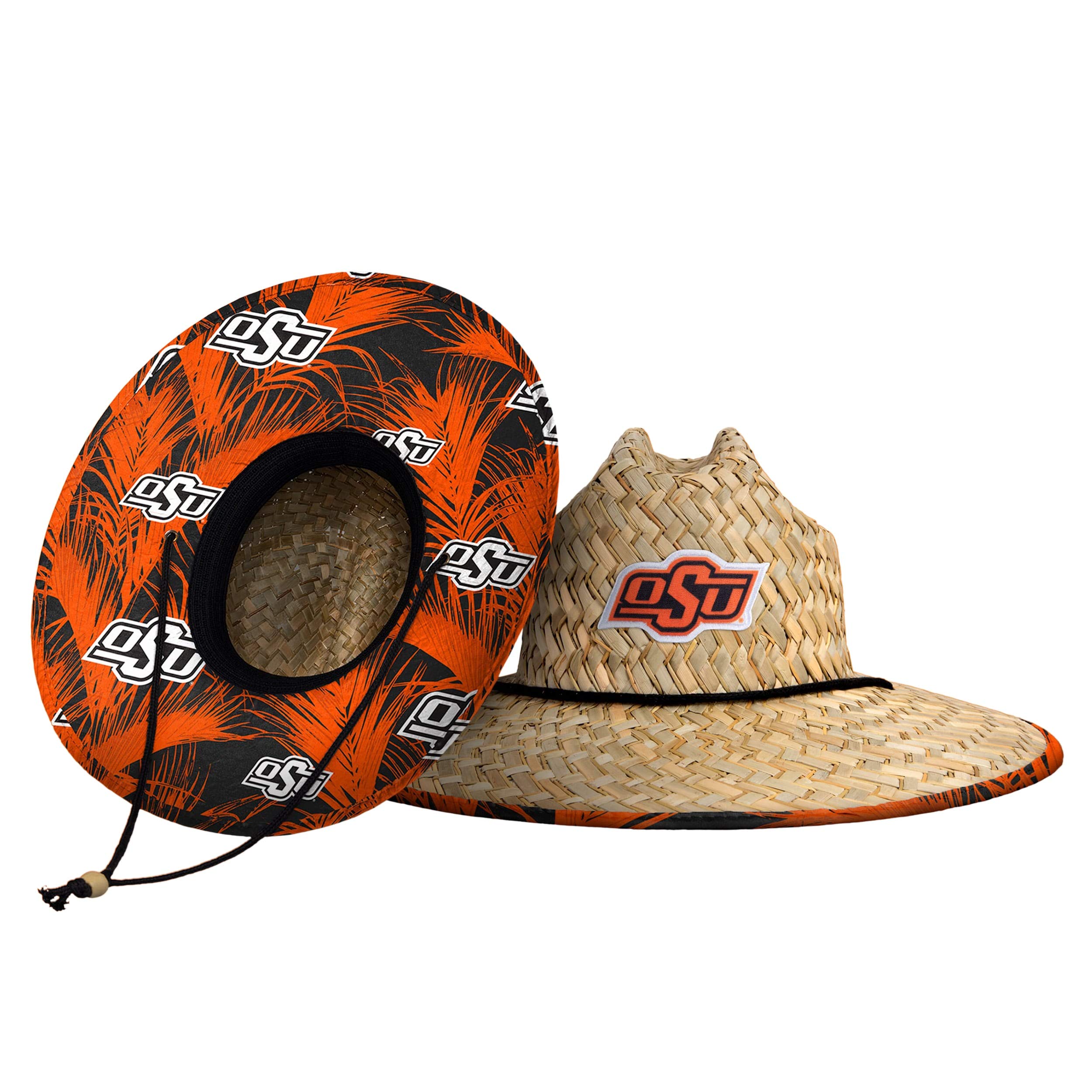 FOCO Men's NCAA College Team Logo Floral Straw Sun Hat