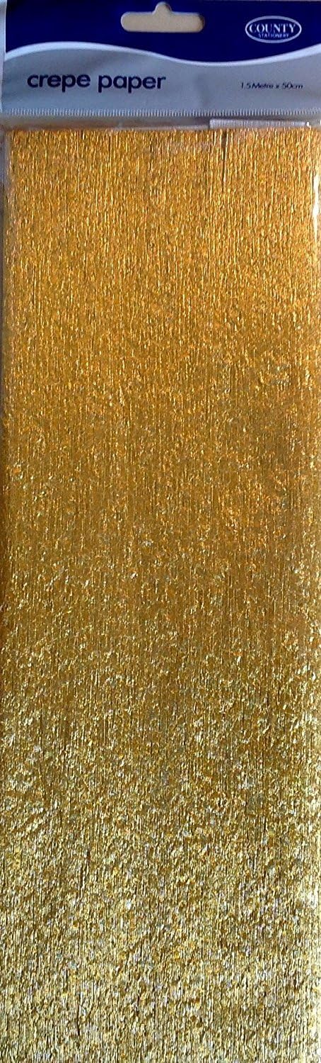 [Unknown Small Brand] Gold Metallic Crepe Paper - 1.5m x 50cm