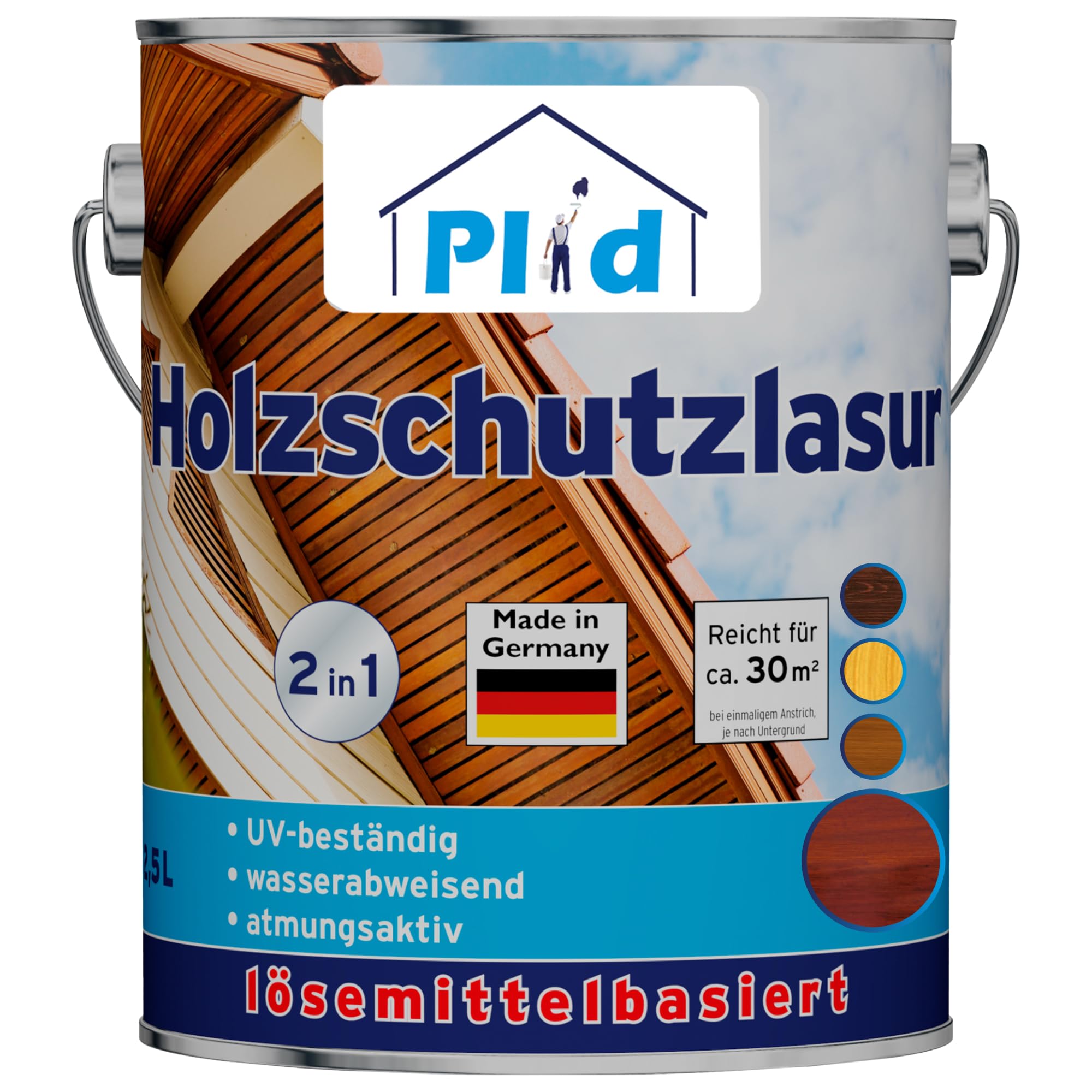 prinzcolor Premium lazura do drewna lazura do drewna ochrona drewna podkład do drewna orzech 2,5 l