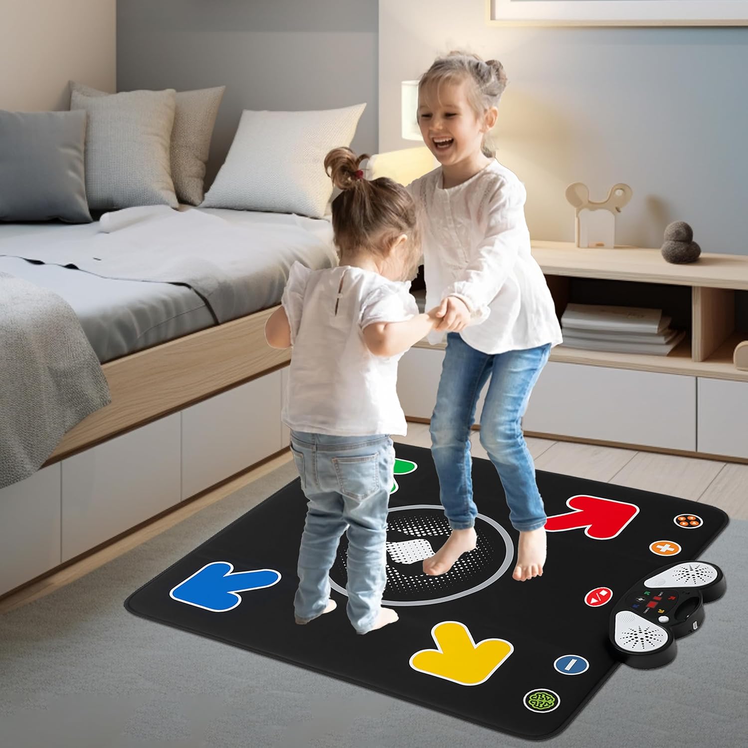 Dance Mat for Kids - Light-up Electronic Rhythm Step Play Mat, Music Game Pad Toy for Girls Boys 3-12, Challenge Playmat Gift Built-in Songs, MP3 External Play, 5 Levels, Adjustable Volume - Image 7