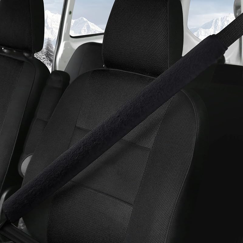 Capa de Cinto de Segurança LACDL em Pelúcia Extra Longa Preta 85 cm – 1 unidade