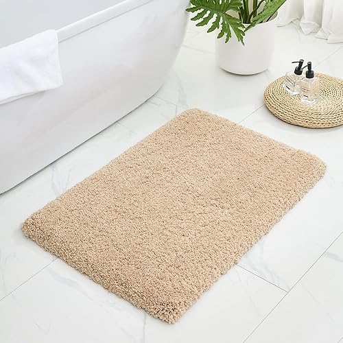 Miniatura 9 de Alfombra de baño beige de 20 x 32 pulgadas, lavable a máquina, para suelo de baño, gruesa, esponjosa, absorbente, alfombra de baño para bañera,