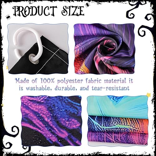 Miniatura 3 de Cortina de ducha de Halloween juego de cortina de ducha de Halloween con ganchos, decoración de baño aterradora para ventana del hogar, decoración