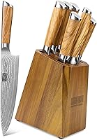 Vista 1 de HOSHANHO Knife Set with Block 7-Piece, Professional 67-layer Damascus Super Steel Kitchen Knife Sets for Cooking, Ultra Sharp Knife Set with