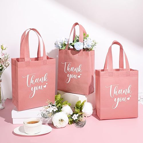 Miniatura 2 de 30 bolsas de regalo de agradecimiento con asas a granel, reutilizables, no tejidas, bolsas plegables para la escuela, graduación, boda, regalos de
