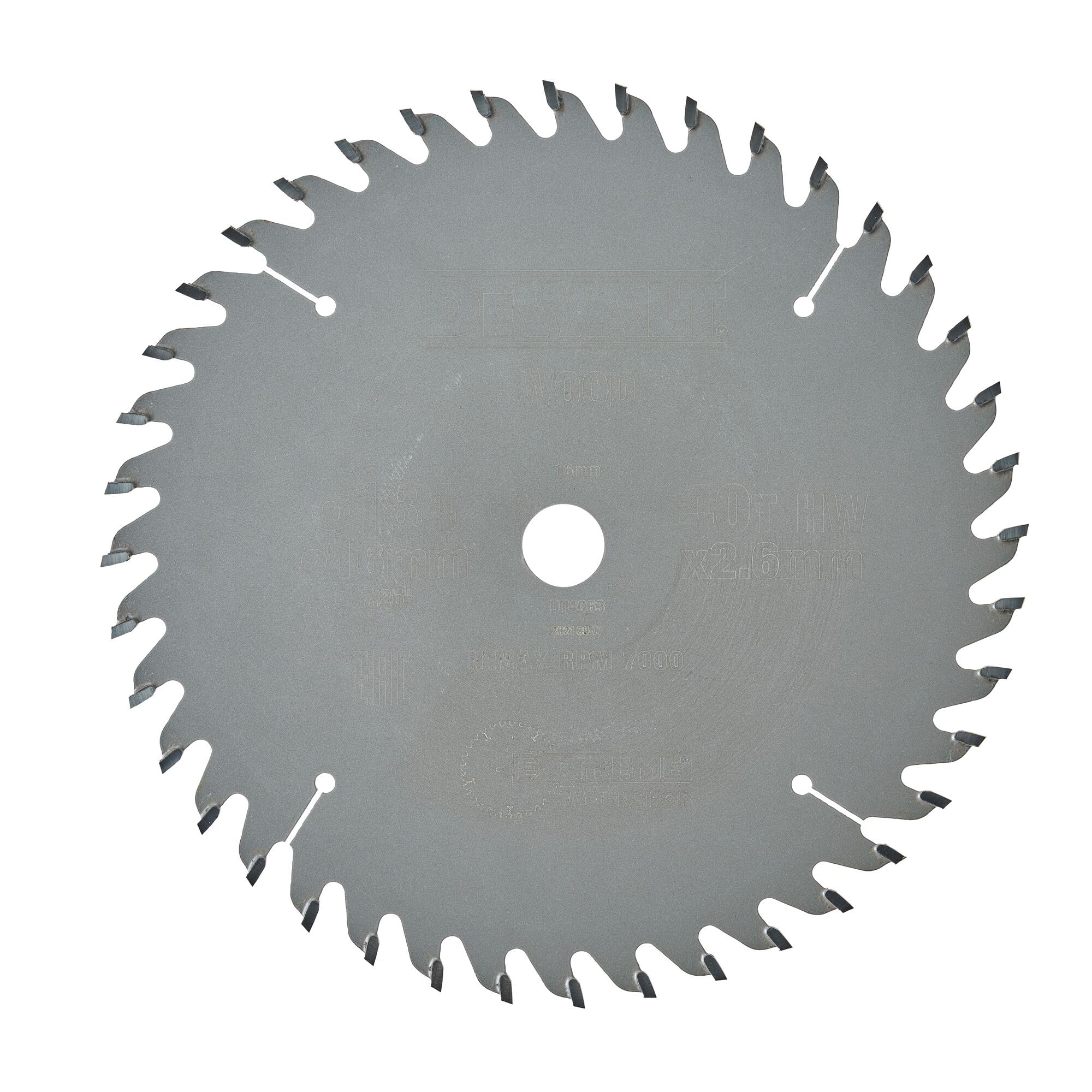 DeWalt, DT4063, QZ, Hoja para sierra circular portátil 184x16mm 40D