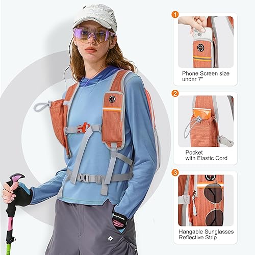 Miniatura 57 de FIORETTO Mochila de senderismo de 15L para mujeres y hombres, mochila mini plegable, ligera, pequeña mochila de día para camping, viaje, al aire