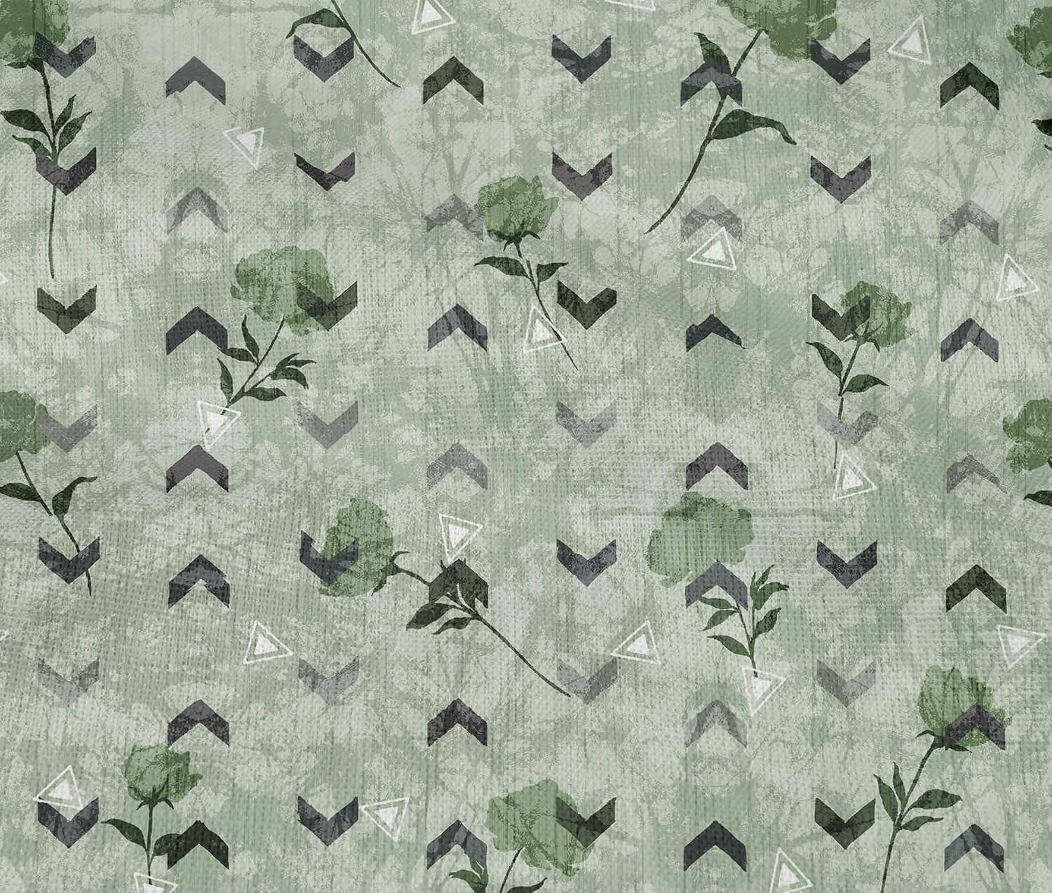 oneOone Cotton Flex Light Green Fabric Floral & Texture Craft Projects Decor Fabric Printed By The Yard 40 Inch Wide