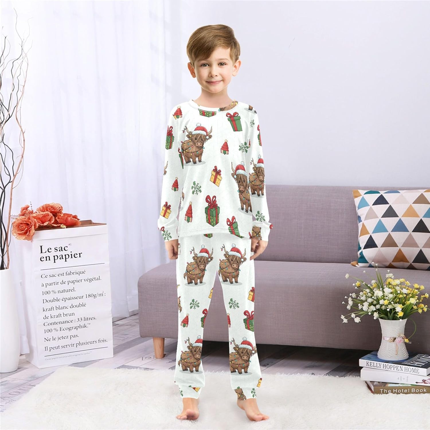2-Piece Pajama Sets Long Sleeve Pajama Set Warm Comfy Sleepwear Nightwear Lounge Pjs 3-8T - Image 2