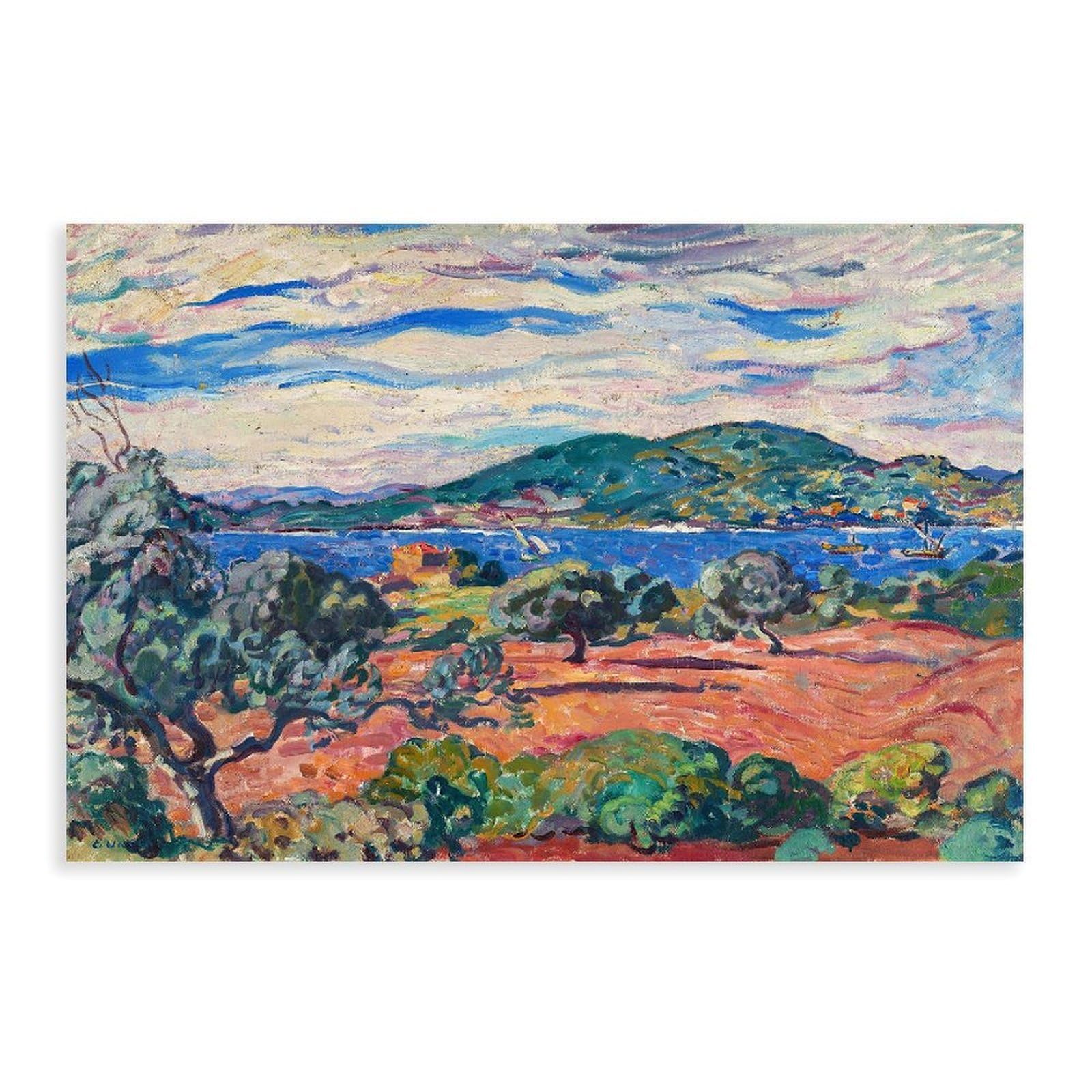 DFJyjFGJJ Louis Valtat,Bay in Antheor 1907 Canvas Posters Wall Art Bedroom Office Room Decor Gift 12" L X 18" W
