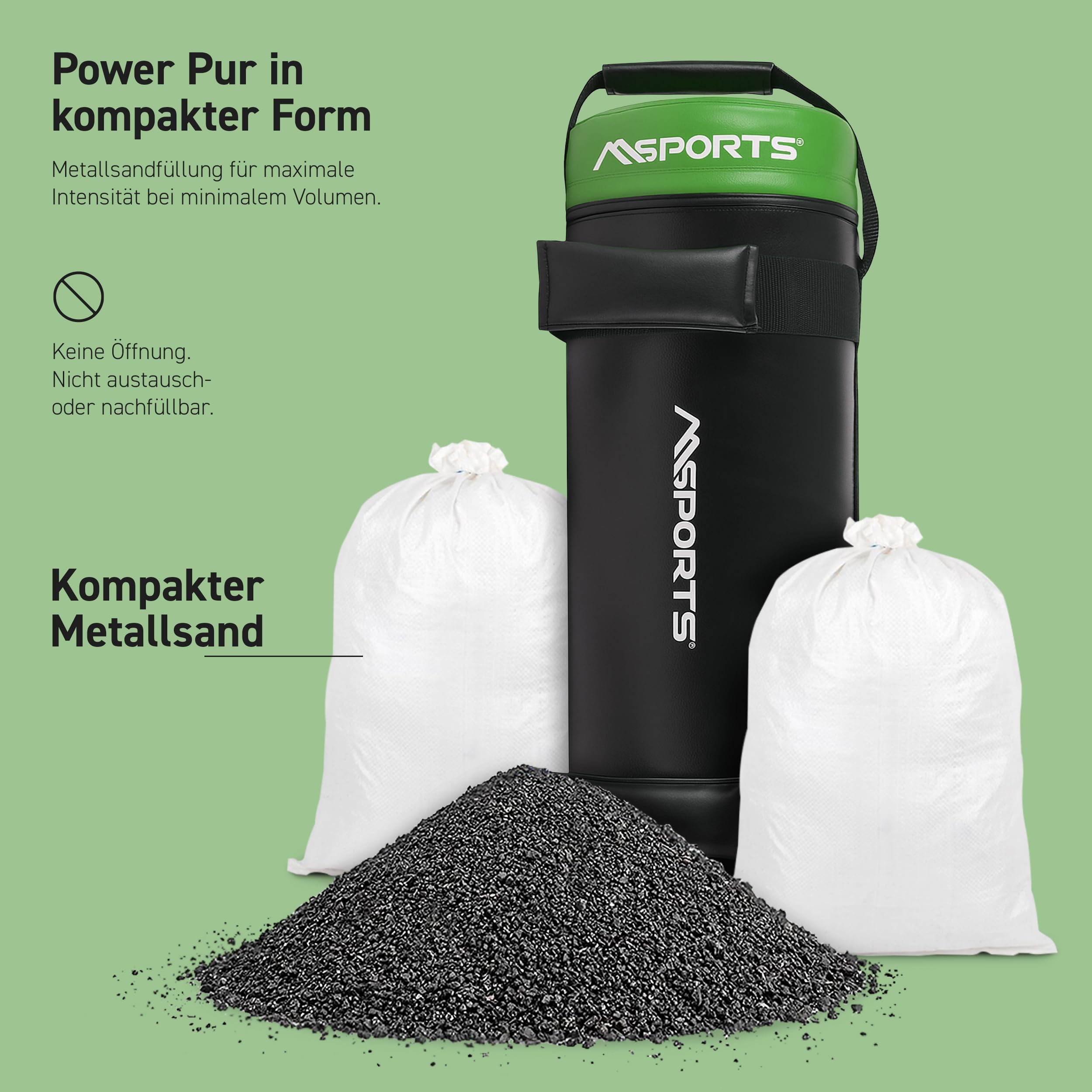 MSPORTS Power Bag Premium 5-30 kg Fitness Bag - Sandsack für Functional Fitness Gewichtssack