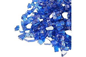 GASPRO 10 lbs Fire Glass for Propane Fire Pit - Cobalt Blue 1/2-Inch Reflective Rocks