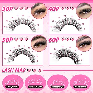 wiwoseo Individual Eyelashes 560pcs Natural Cluster Lashes D Curl 8-16MM