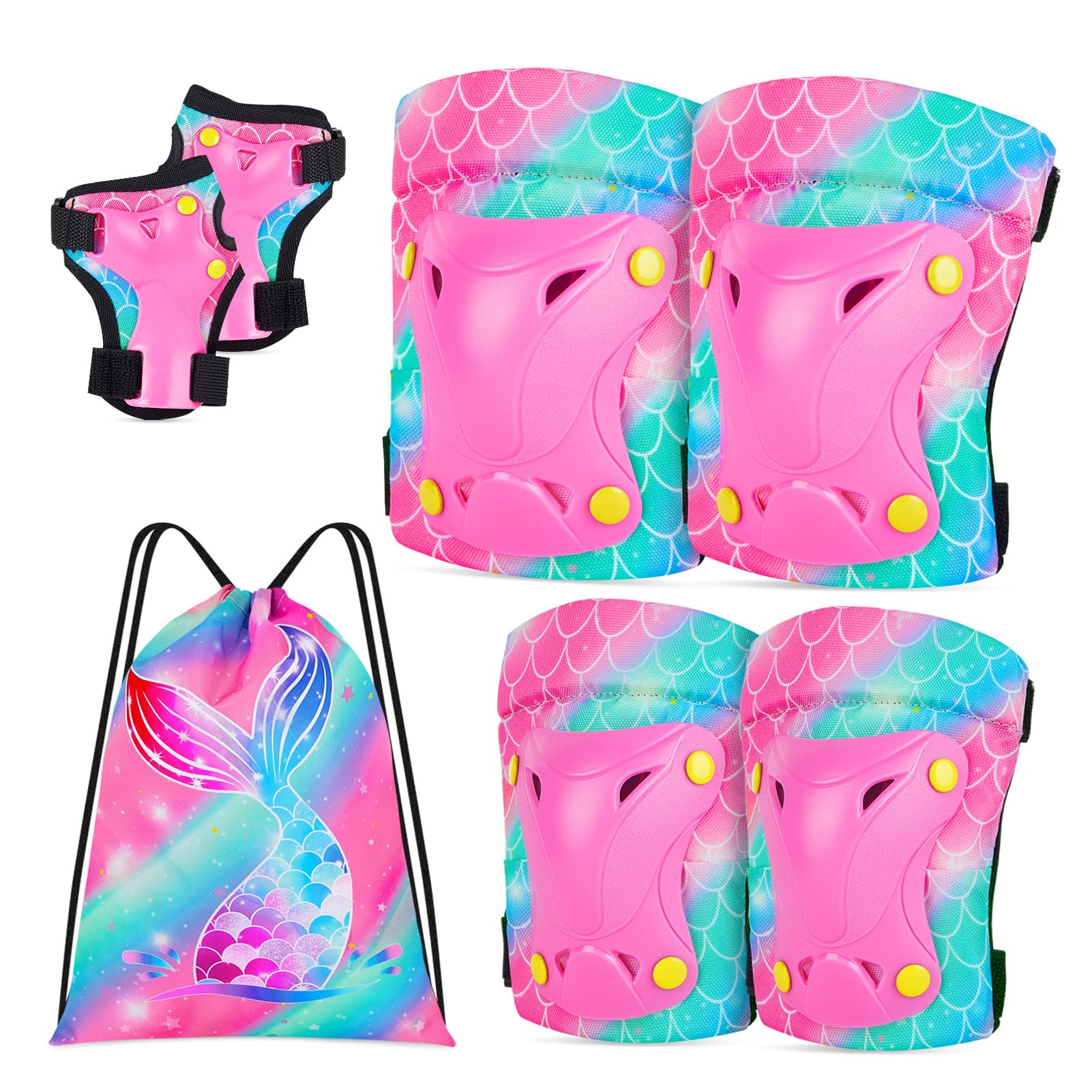 Unicorn Castle Rodilleras y Coderas Unicornio Juego Protección Ajustable 6 en 1 con Bolsa